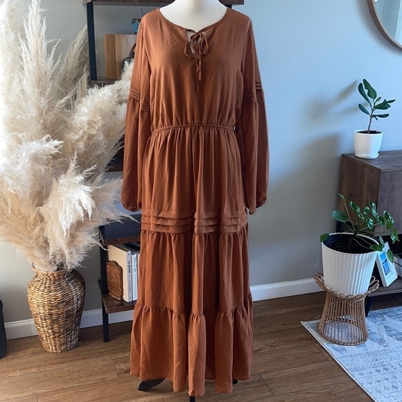 Rusttydustty Lantern Sleeve Flippy Hem Dress size large * - Picture 6 of 16